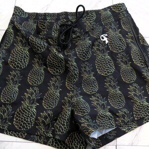 Men's Swim Trunks, Fully Lined, Pineapple Design, 32"